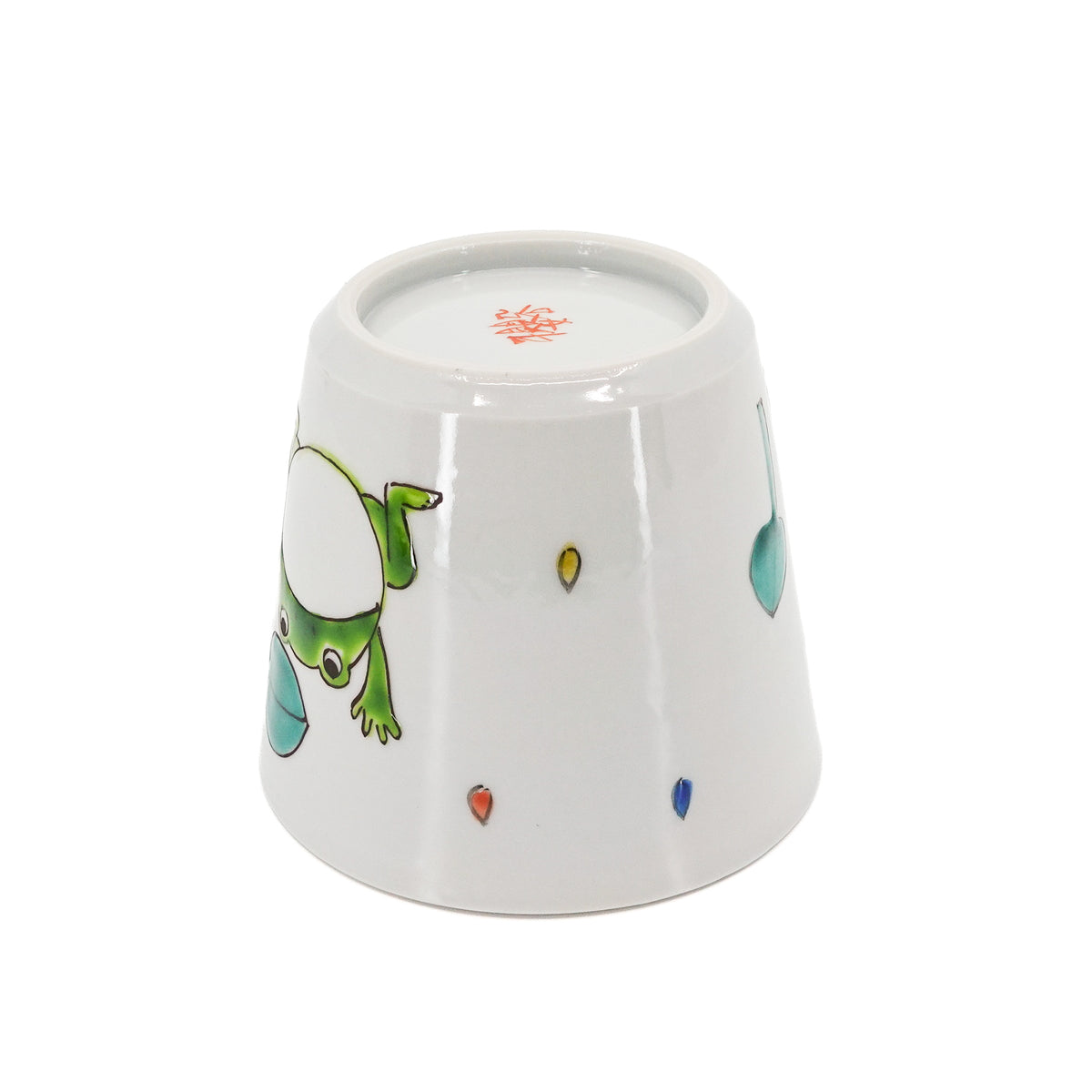 Frog with a Leaf on a Rainy Day Kutani Mug