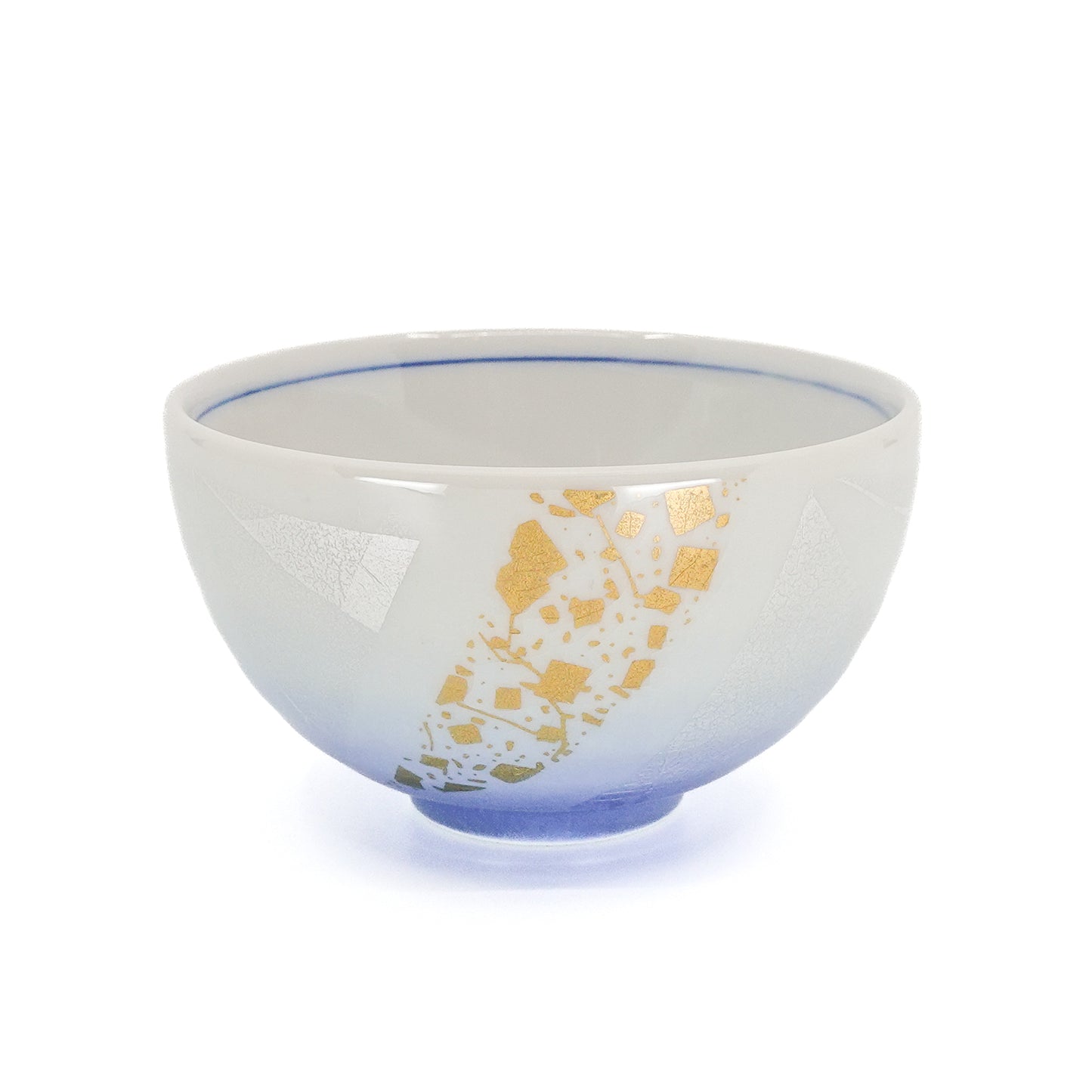 Gold and Silver Leaf Glaze Set of 2 Bowls