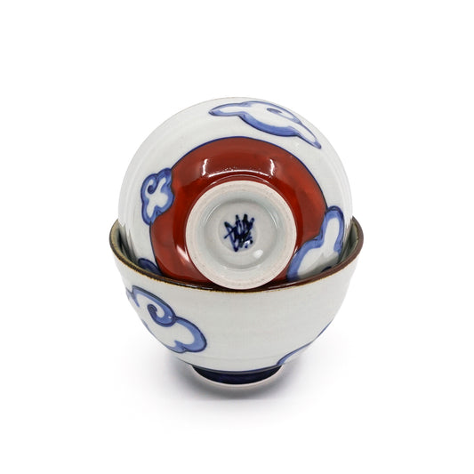 Red and Blue Fuji Set of 2 Rice Bowls
