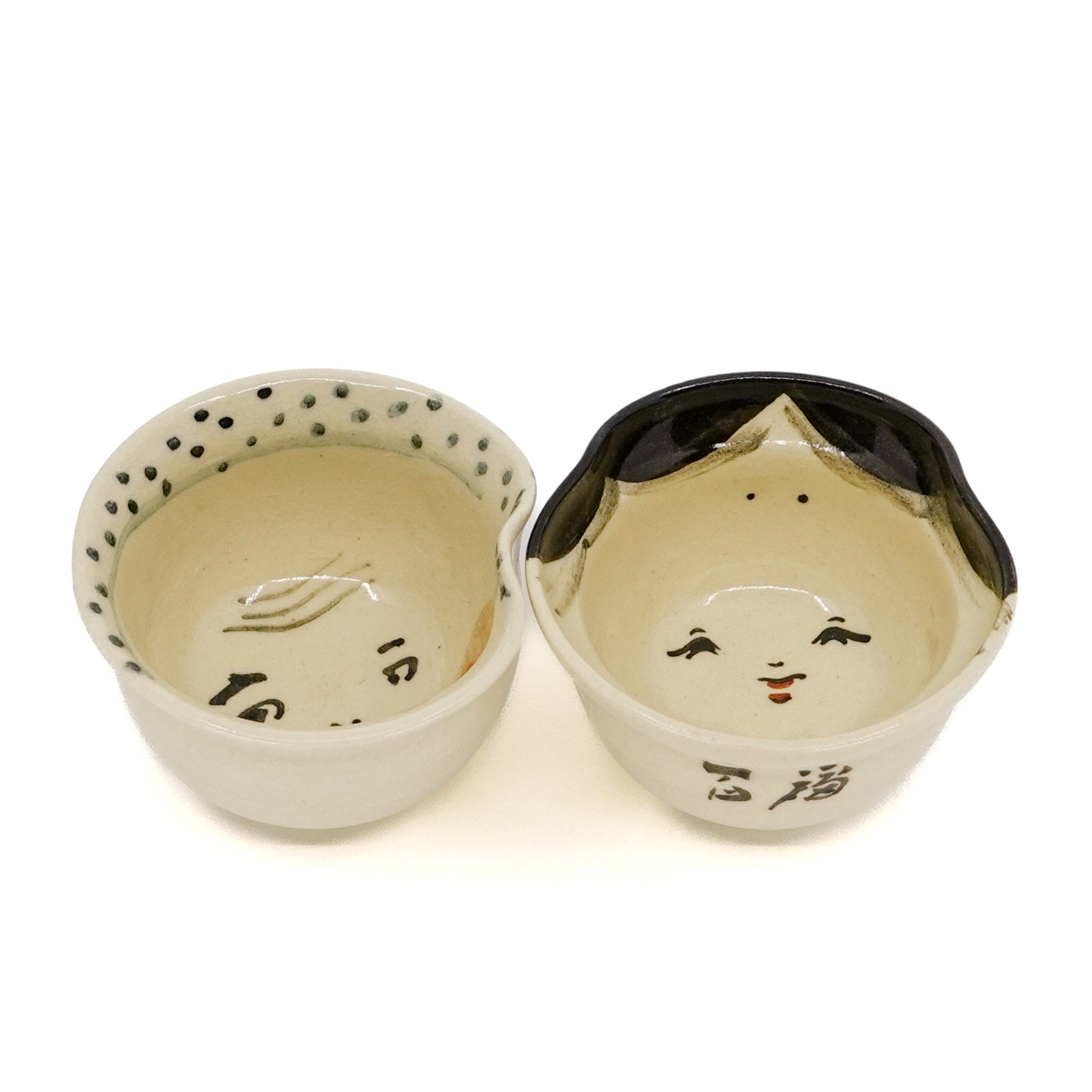 Otafuku-Hyottoko Sake Cup and Carafe Set