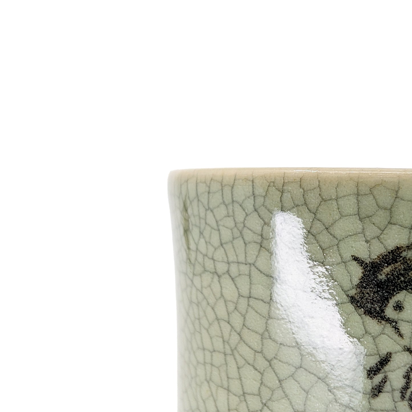 Double Walled Obori-Soma Yunomi Cup Lucky Horse Motif