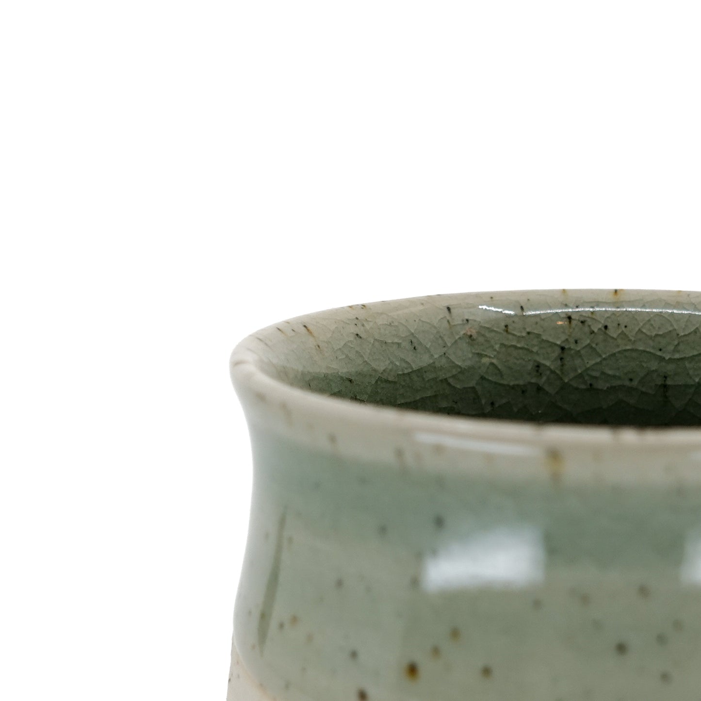 Set of 2 Partially Glazed Obori-Soma Lucky Horse Motif Yunomi Cups in Paulownia Gift Box