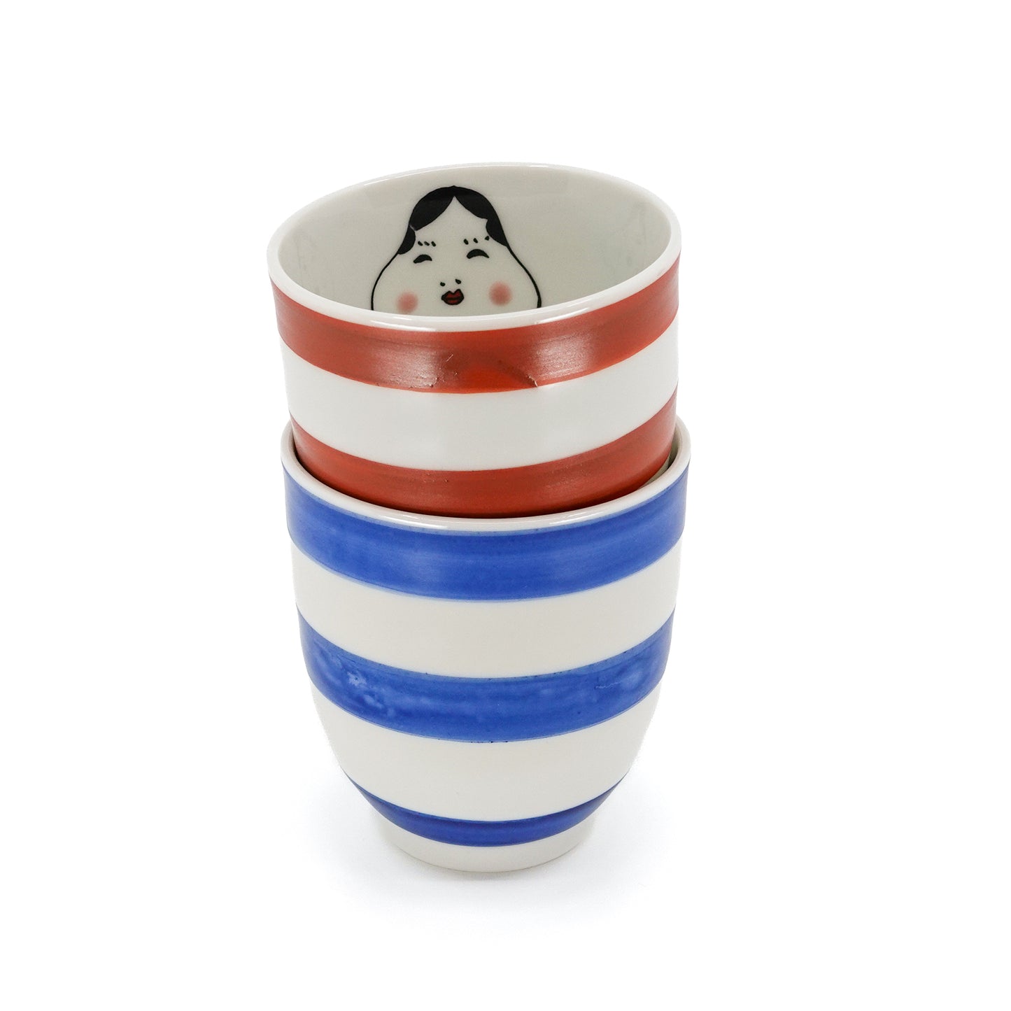 Otafuku-Hyottoko Set of 2 Yunomi Cups
