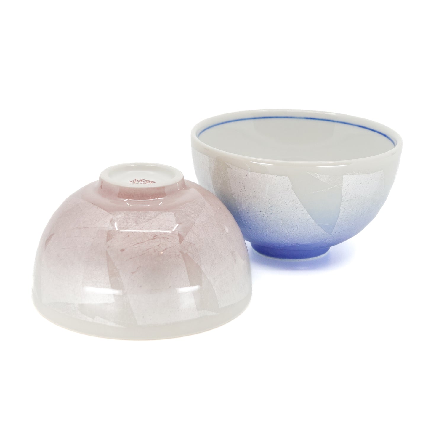 Silver Leaf Glaze Set of 2 Bowls
