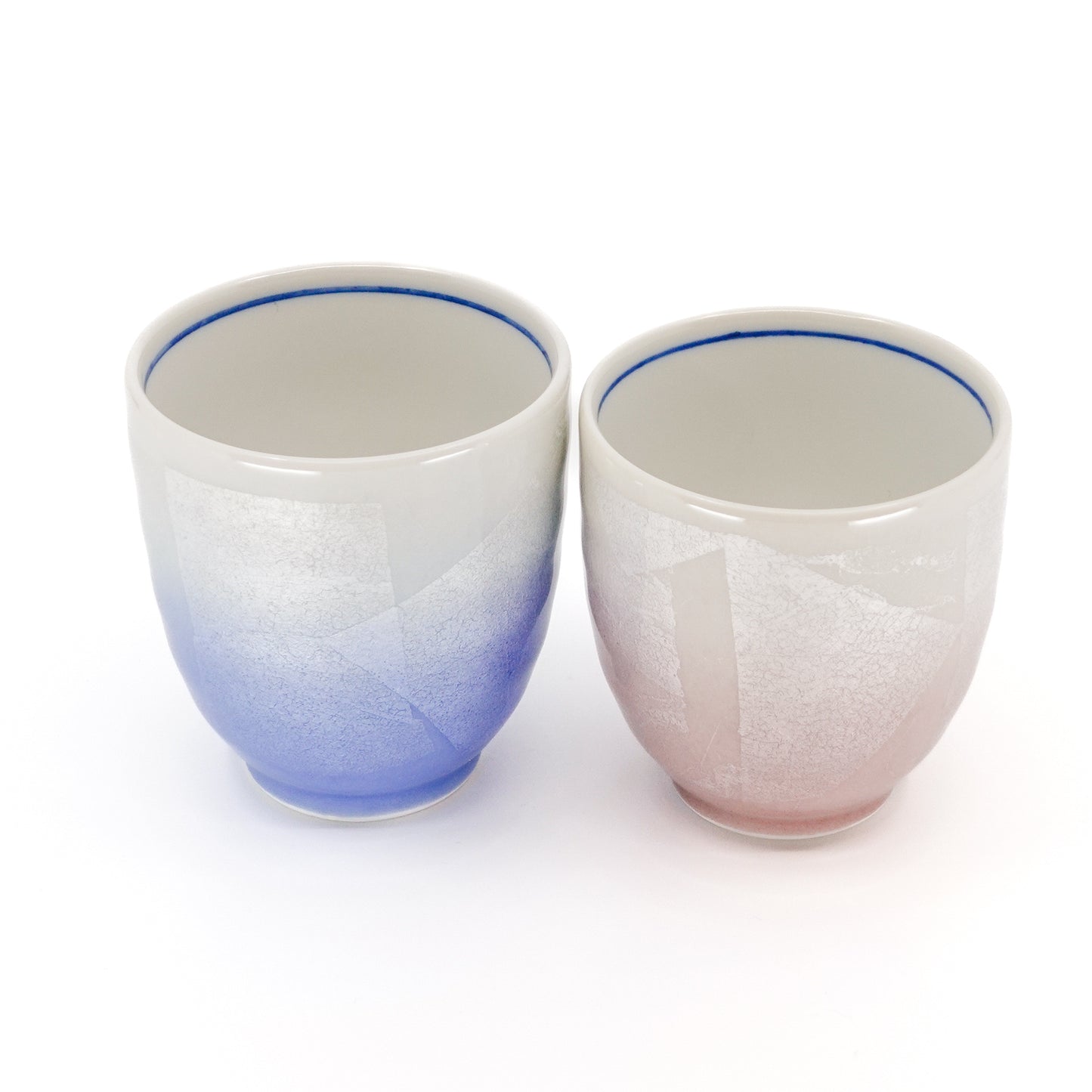 Silver Leaf Glaze Set of 2 Yunomi Cups