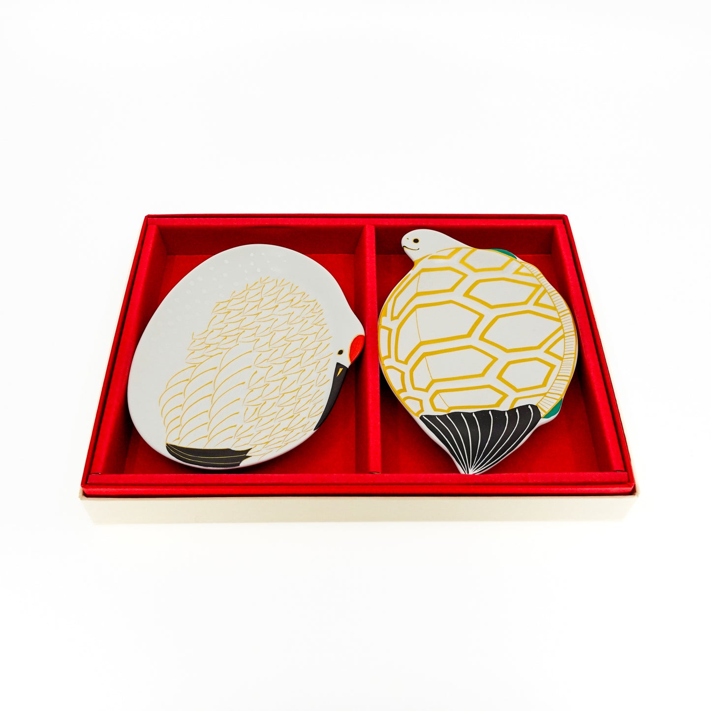 Crane and Turtle Auspicious Plate Pair