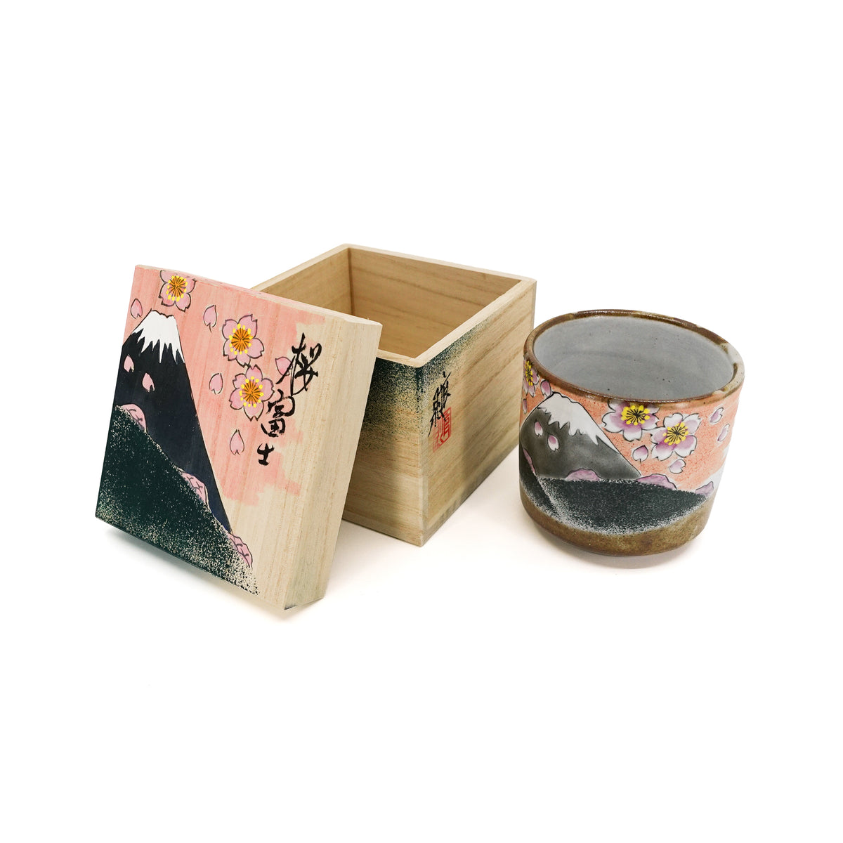 Fuji Sakura Yunomi Teacup with Matching Paulownia Box