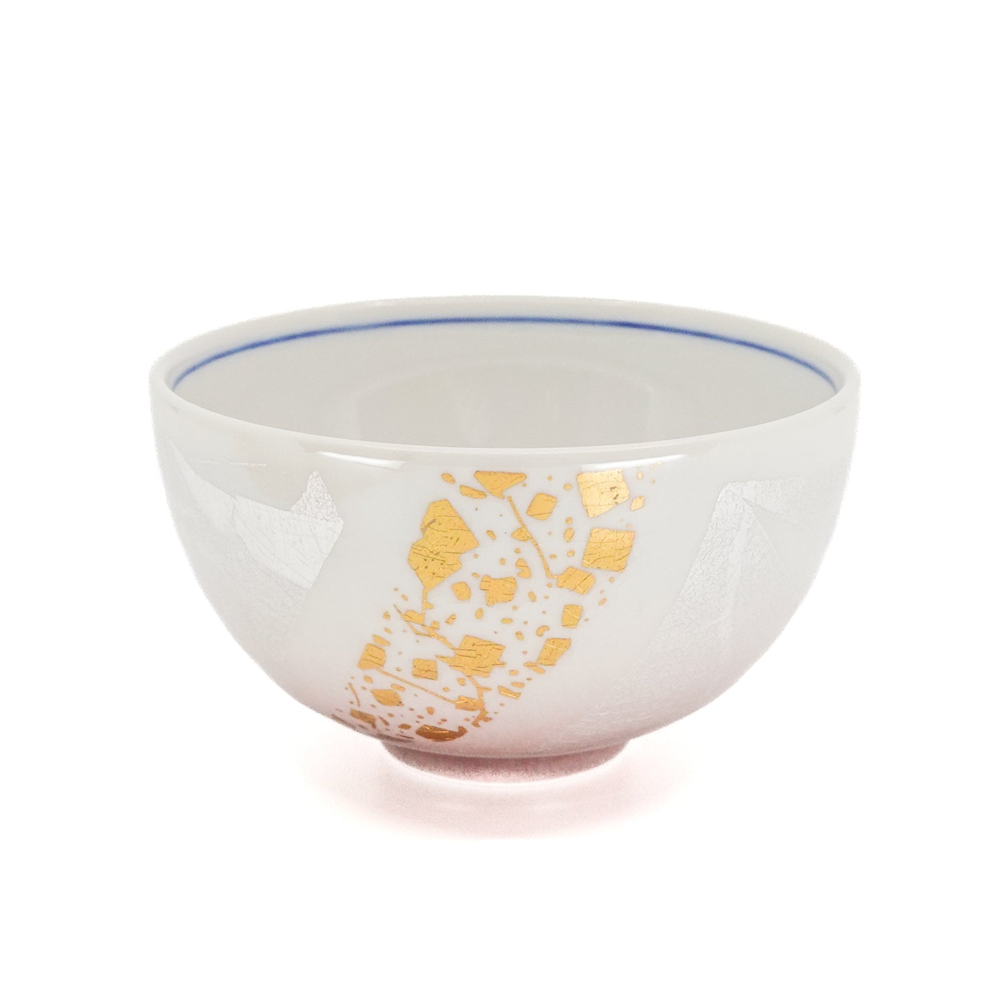 Gold and Silver Leaf Glaze Set of 2 Bowls