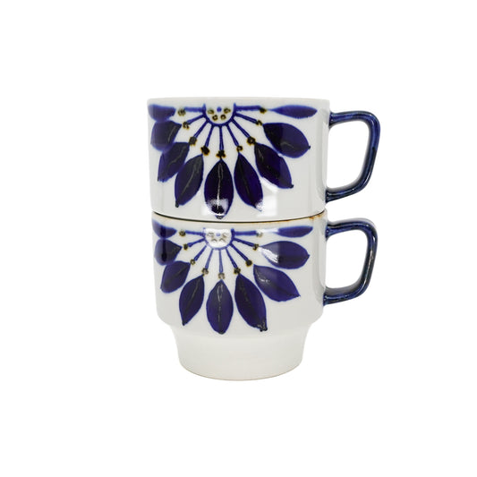 Indigo Floral Stacking Mug Radial