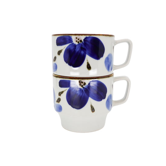 Indigo Floral Stacking Mug Petals
