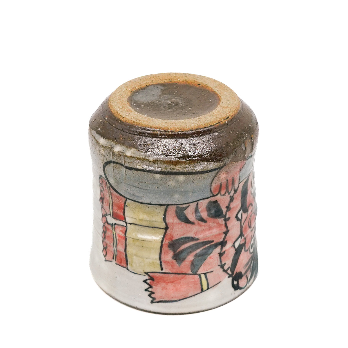 Oni Yunomi Teacup with Matching Paulownia Box - Red