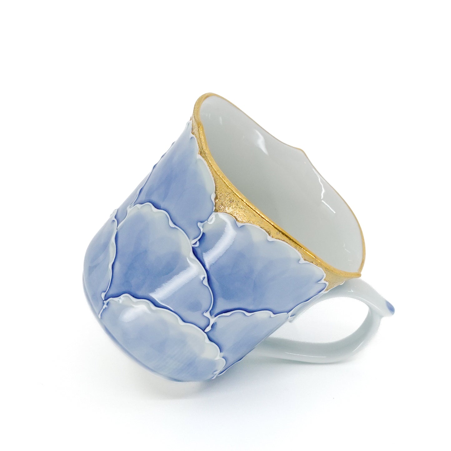 Elegant Peony Gold-Blue Mug