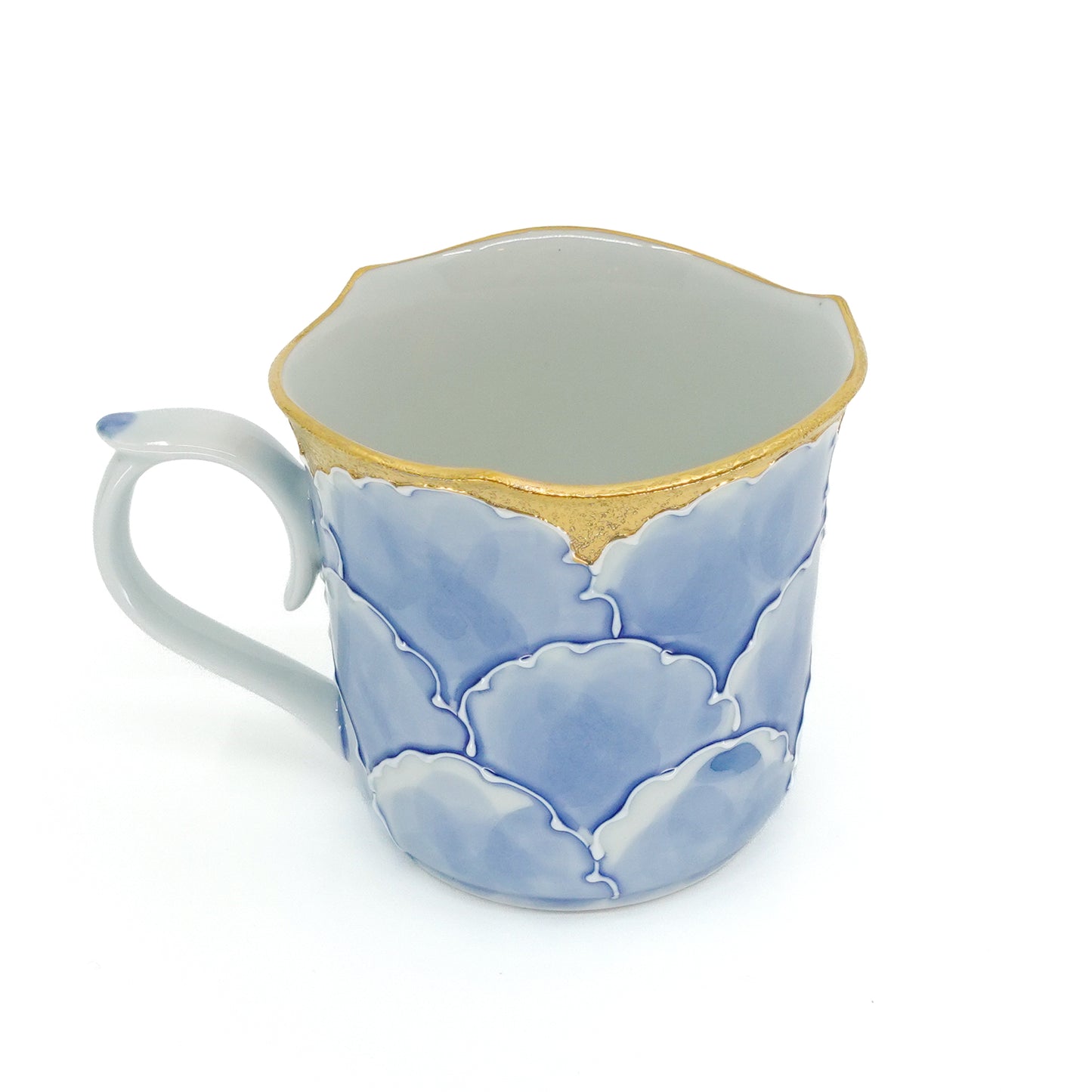Elegant Peony Gold-Blue Mug