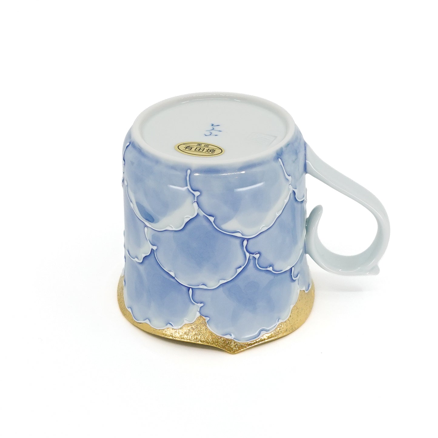 Elegant Peony Gold-Blue Mug