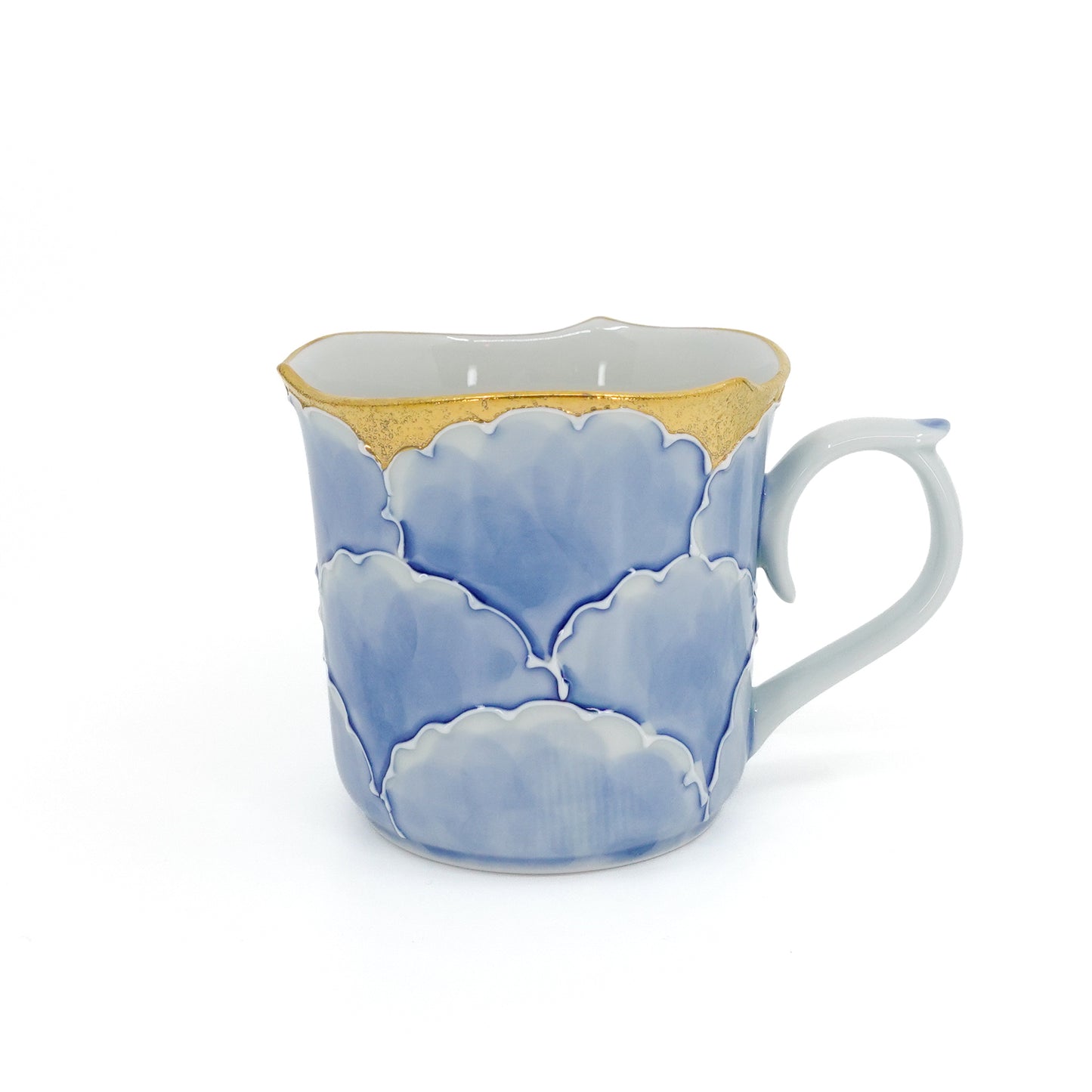 Elegant Peony Gold-Blue Mug