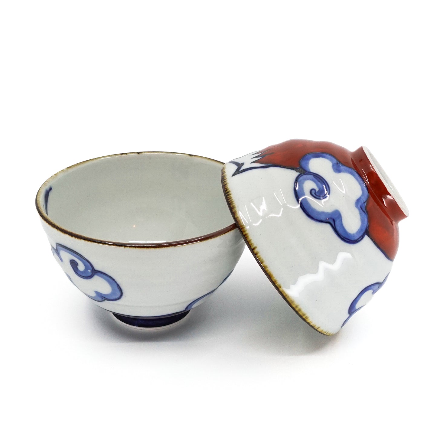 Red and Blue Fuji Set of 2 Rice Bowls