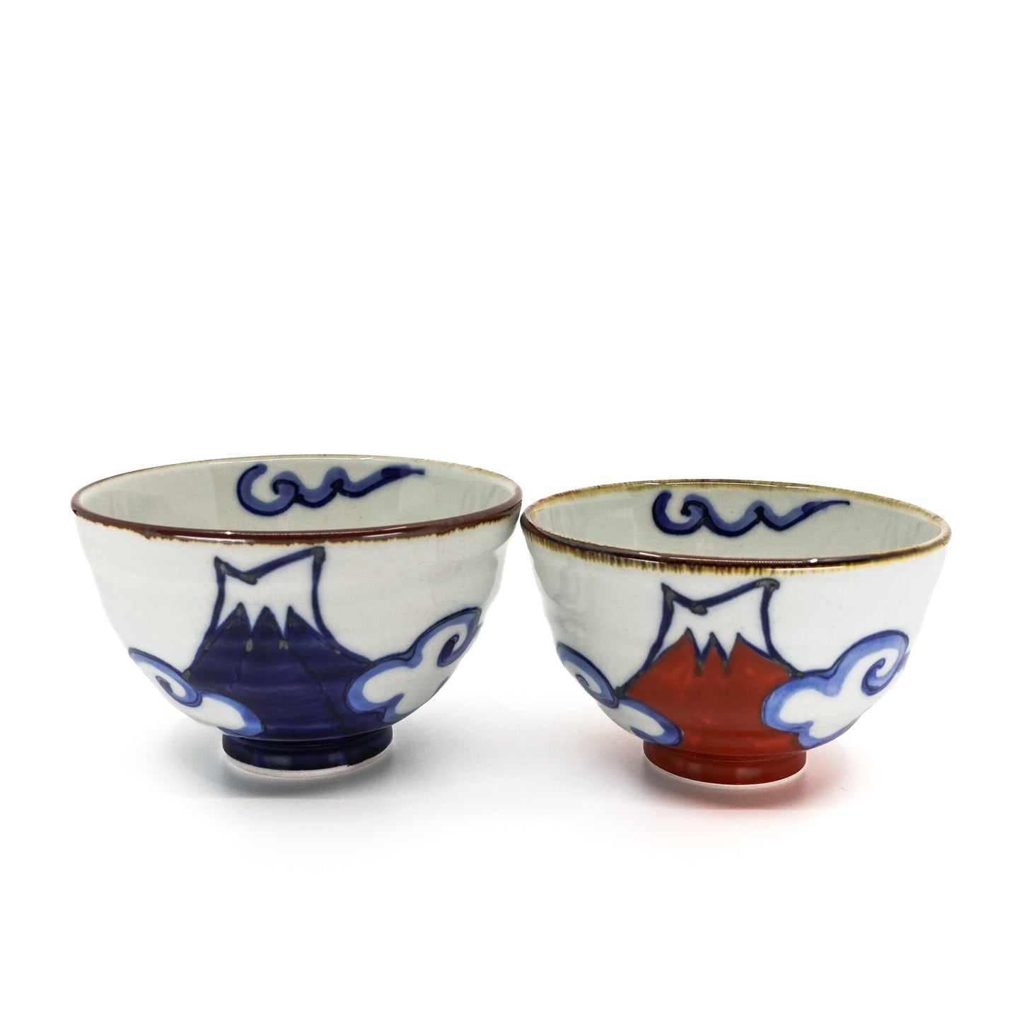 Red and Blue Fuji Set of 2 Rice Bowls