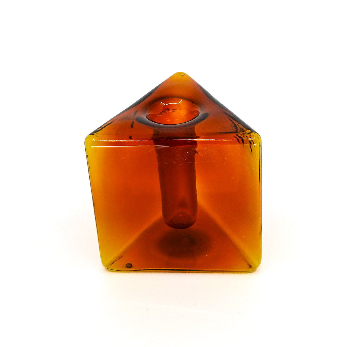Triangular Glass Vase Mini Amber