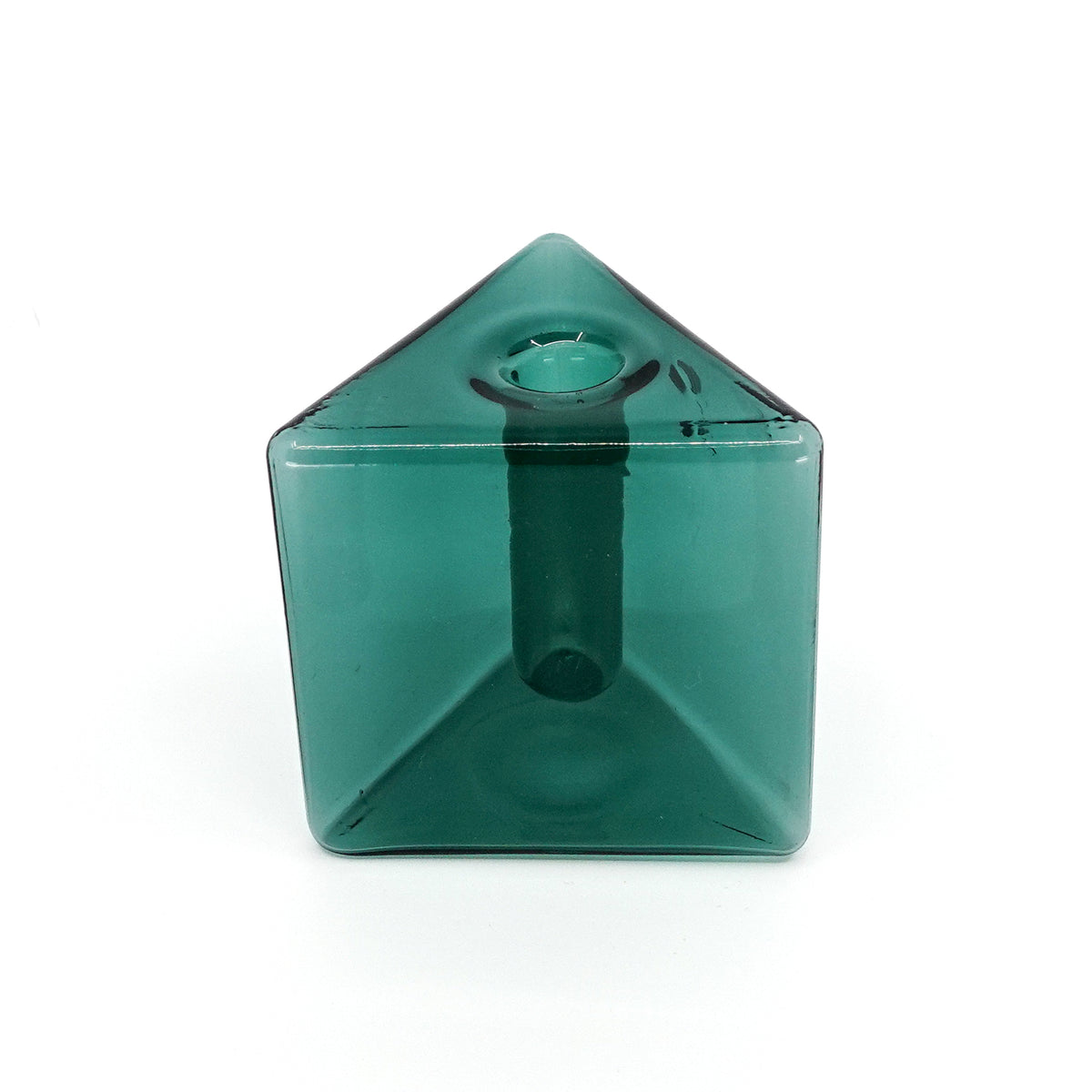 Triangular Glass Vase Mini Blue