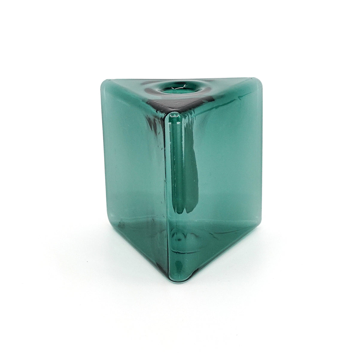 Triangular Glass Vase Mini Blue