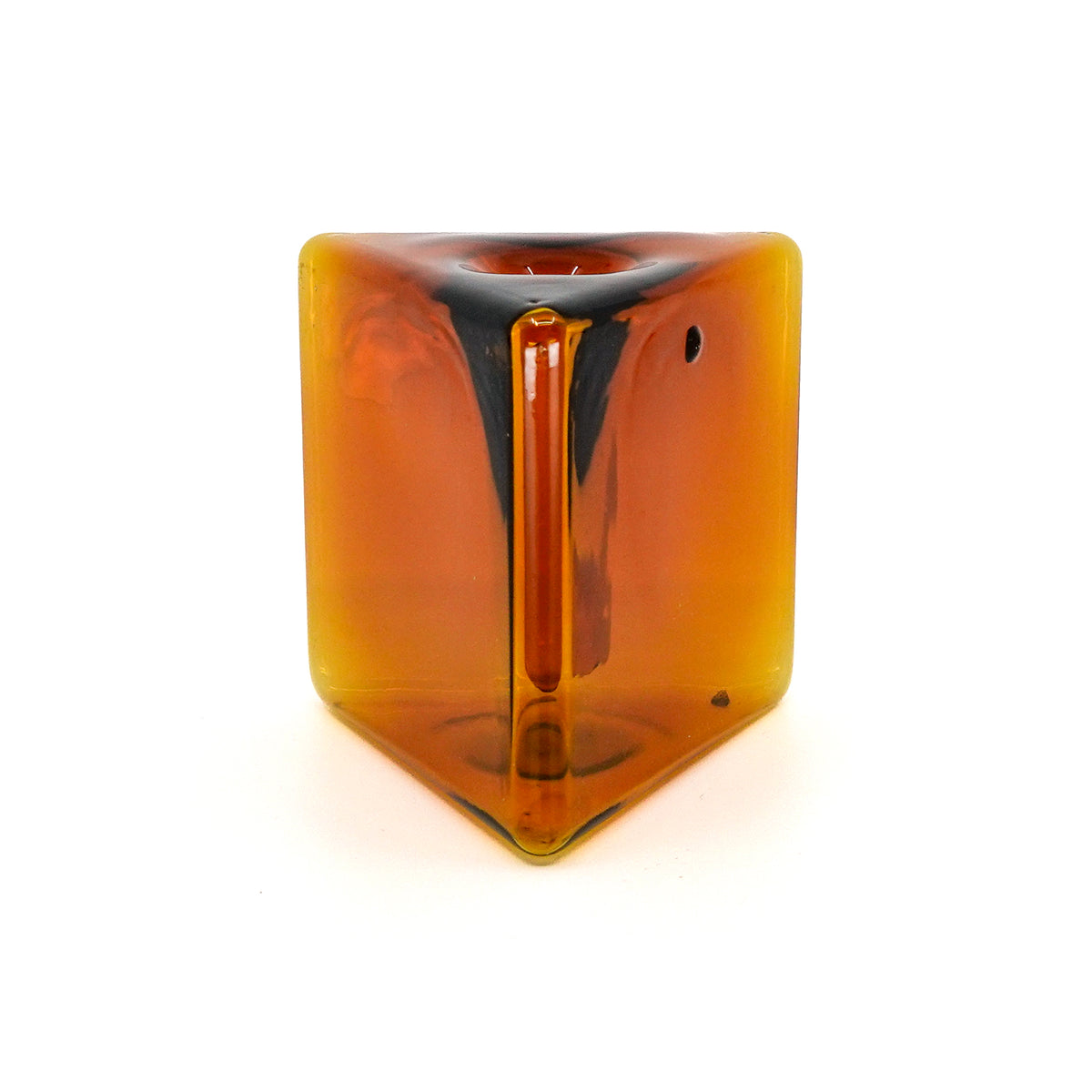 Triangular Glass Vase Mini Amber