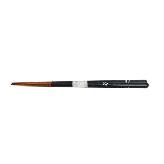 Lacquerware Chopsticks Flower Motif Black