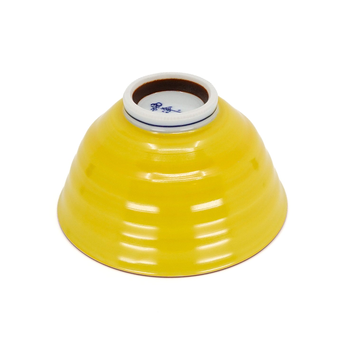 Owl Motif Yellow-Blue Rice Bowl