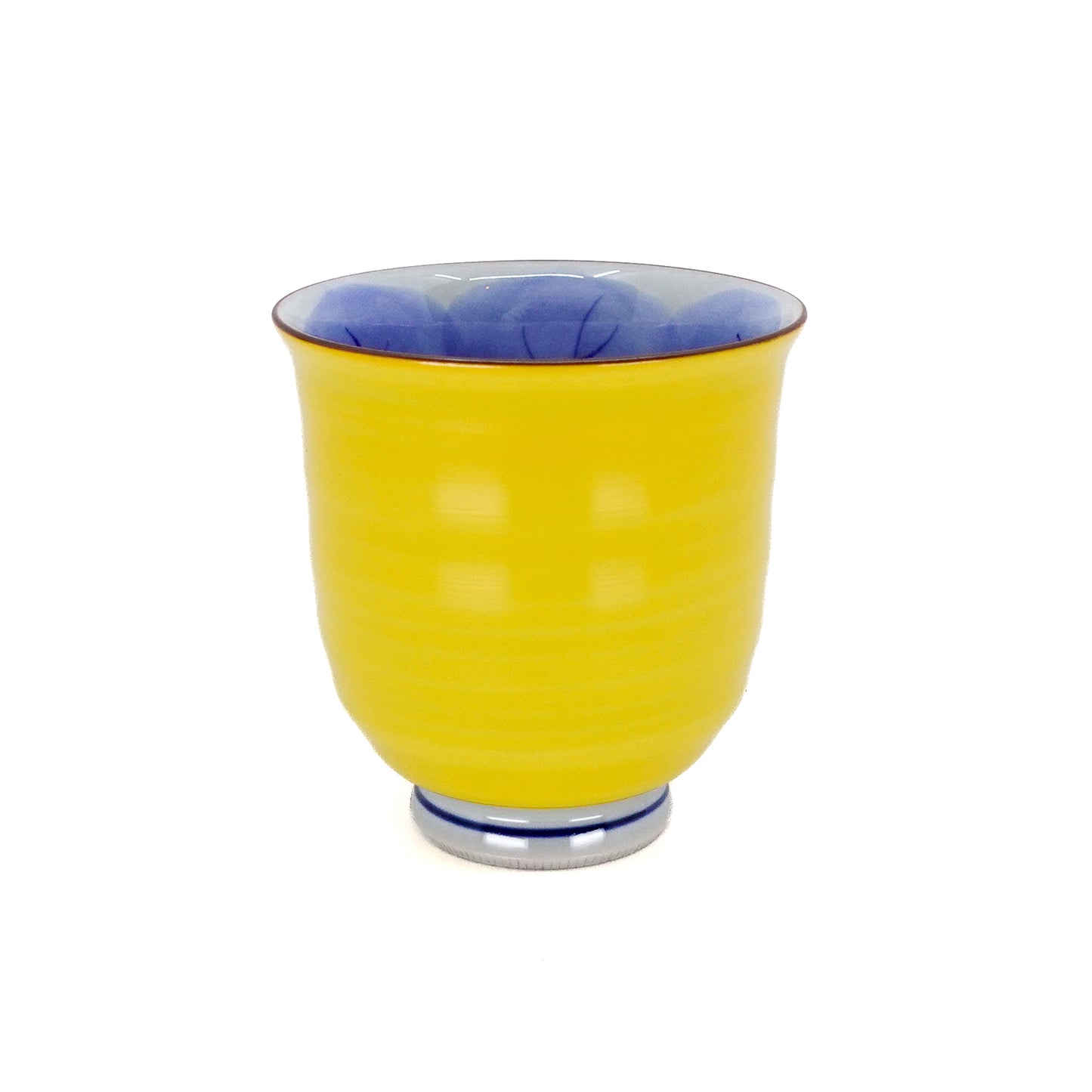 Owl Motif Yellow-Blue Yunomi Teacup